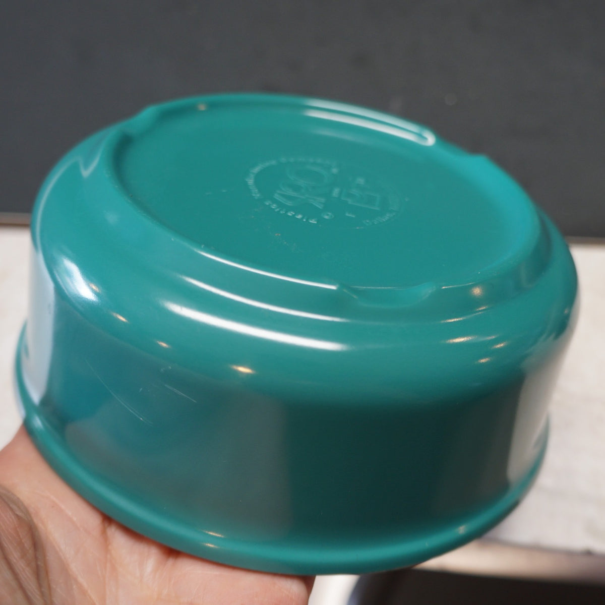 SRO Dallas Texas Plastics Manufacturing Co Green Cereal Soup Bowl 5 3/8 IN