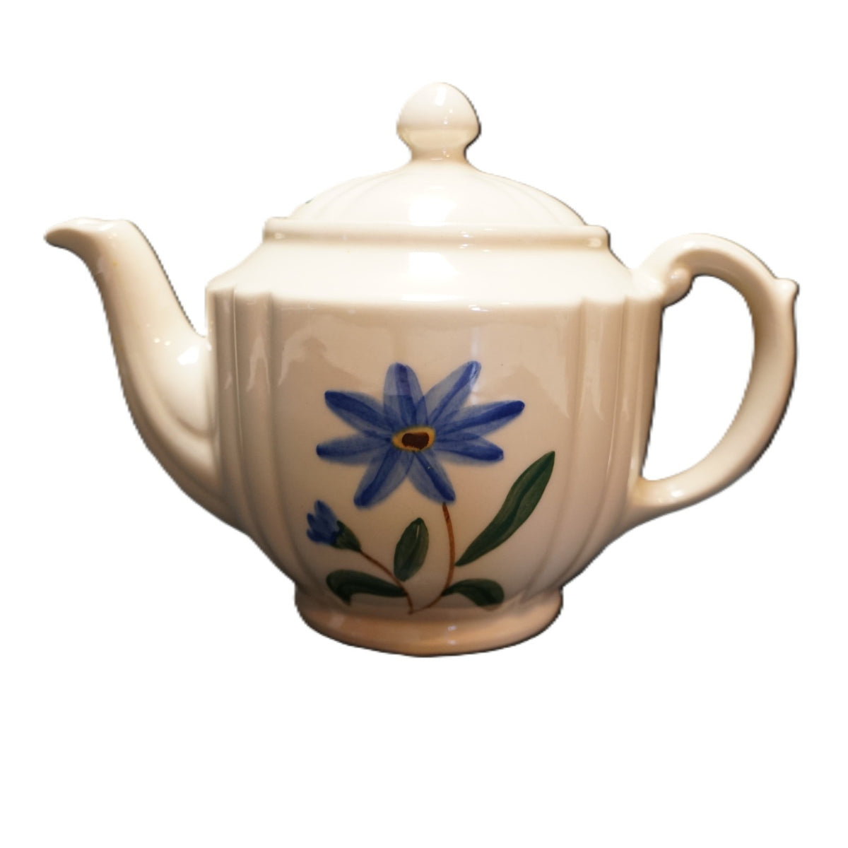 Shawnee Pottery USA Blue Daisy Teapot 1950s