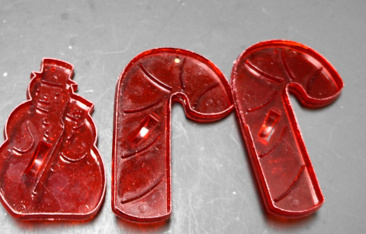 HRM Vintage Christmas Cookie Cutters Set of 4 USA Red Translucent