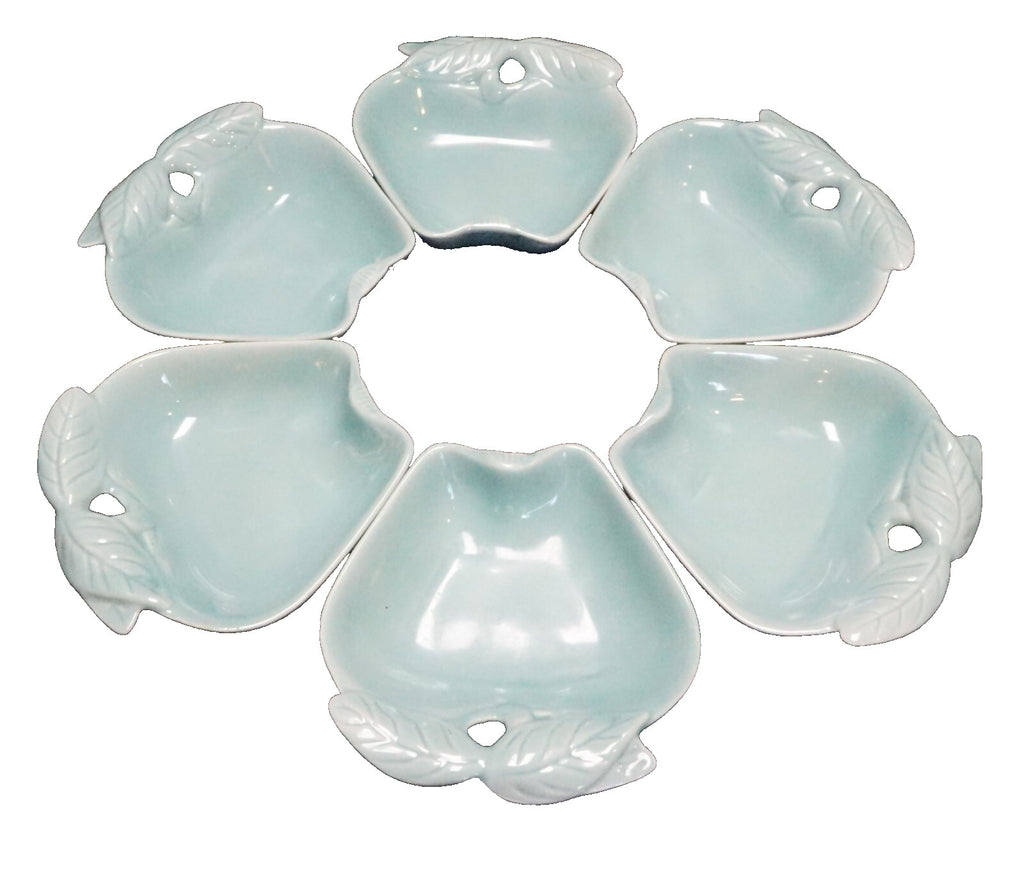 Hoenig of California 734 Green Apple Lazy Susan Relish Dishes Set of 6