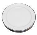 Winterling Bavaria Sculpted Rib White Platinum Trim Dinner Plates Set of 4
