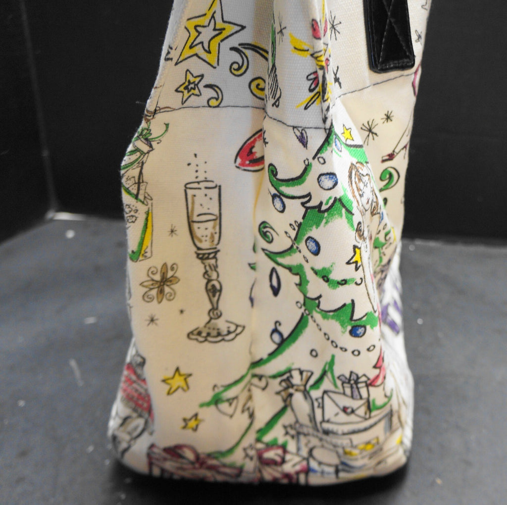 Brighton Happy Holidays City Canvas Tote Bag Christmas Shopping Colors