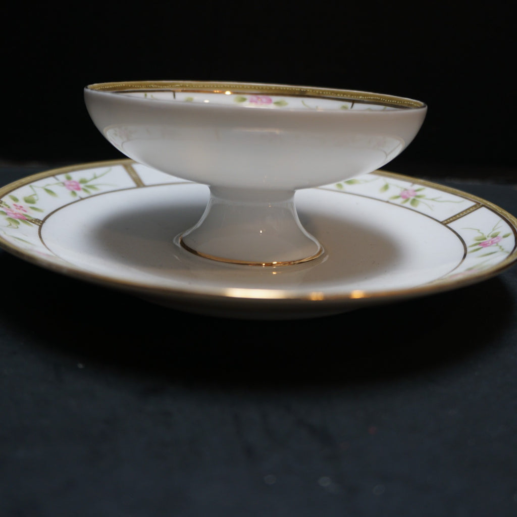Nippon Rising Sun Two Tier Pedestal Bowl Plate Cracker Tea Party Server