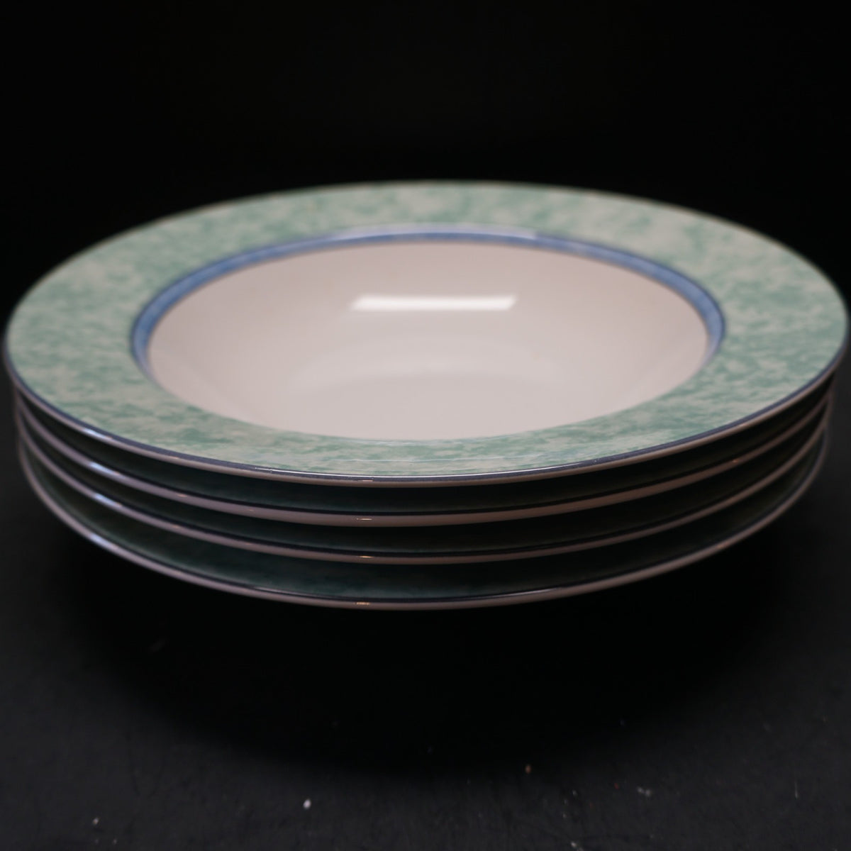 Johnson Brothers Blue Savanna Rimmed Soup Bowls Set of 4