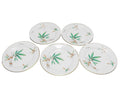 Noritake Bamboo Salad Plates Green Brown Rim Shape 7 1/2" Set of 5