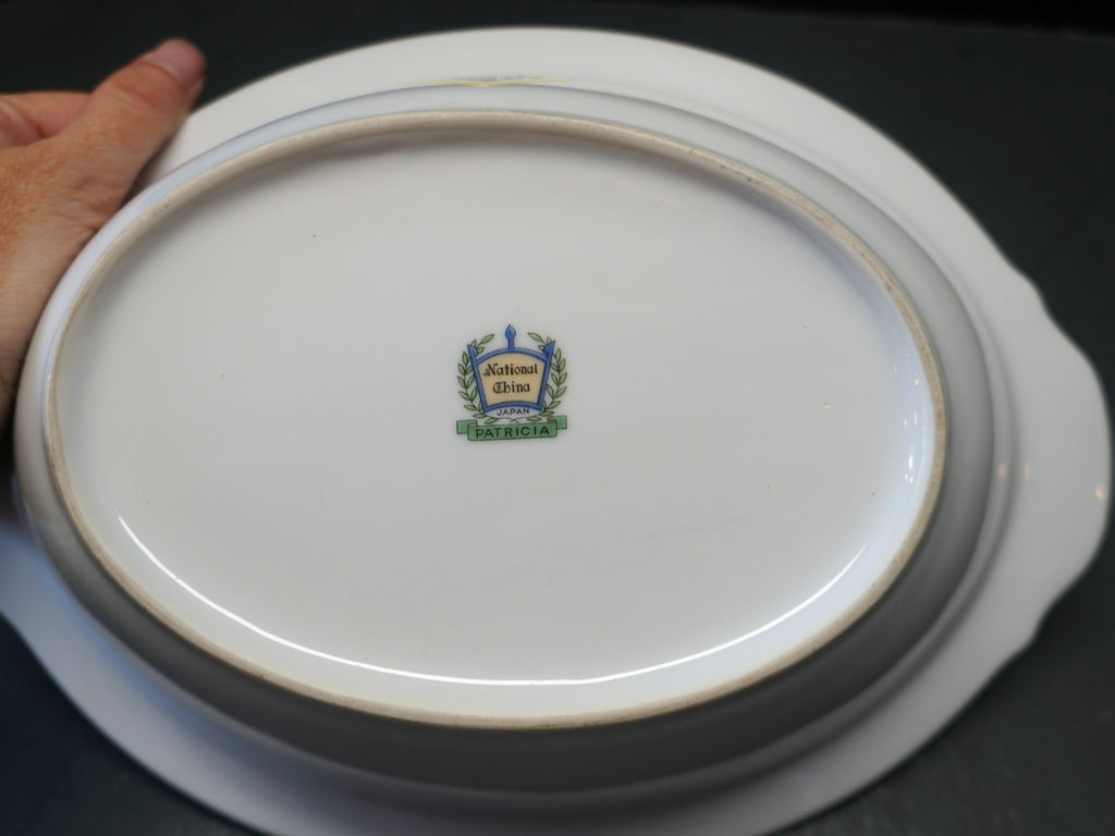 National China Patricia Porcelain Oval Vegetable Bowl 1930s