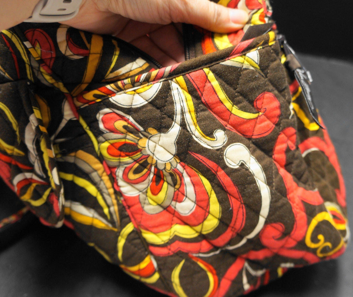 Vera Bradley Puccini Brown Red Floral Baby Diaper Bag