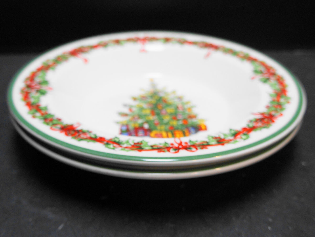 Christopher Radko Holiday Traditions Rim Soup Bowls Pair