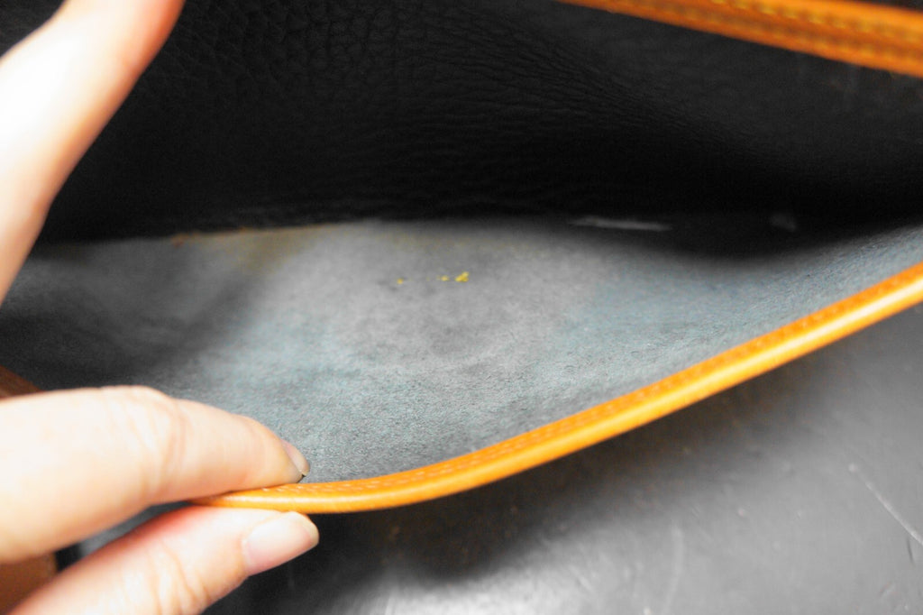 Dooney & Bourke All Weather Leather Black Pebbled British Tan Trim Equestrian