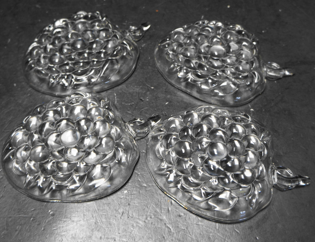 Hazel Atlas Clear Glass Grape Vintage Orchard Ashtrays Set of 4