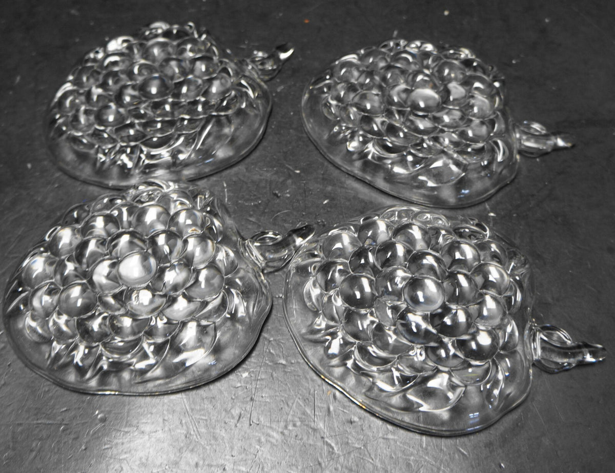 Hazel Atlas Clear Glass Grape Vintage Orchard Ashtrays Set of 4