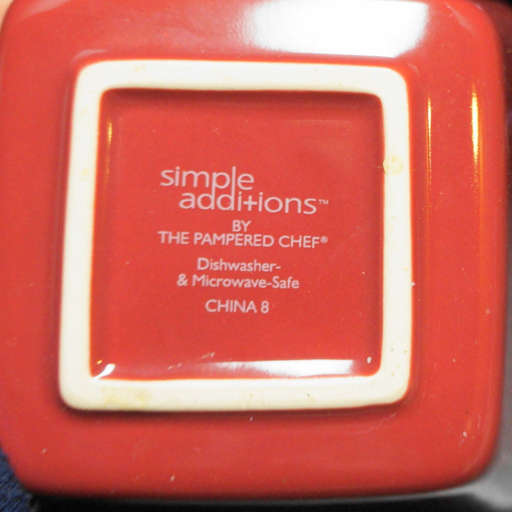 6 Piece Set Pampered Chef Simple Additions Square Snack Serving Set Bowls Plates