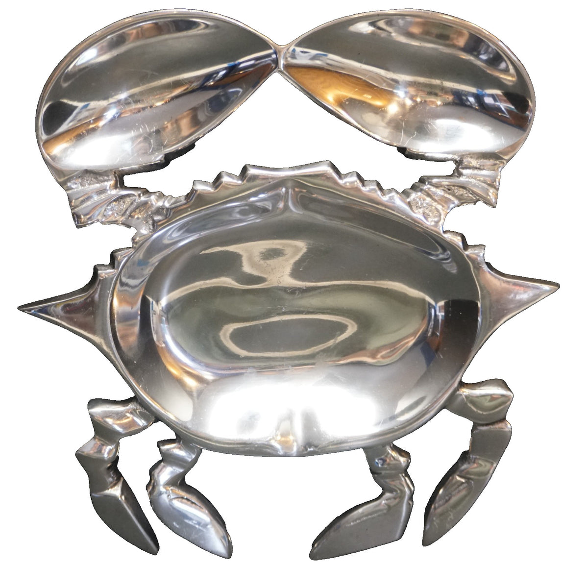 Crab Serving Tray Cast SILVER Aluminum Metal 2007 Target 3 Compartment