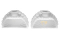 Frosted Satin Glass Art Deco Fan Shaped Candle Holders Pair 1920s