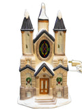 Galleria Fine Porcelain Hand Painted Christmas Village Church Lamp