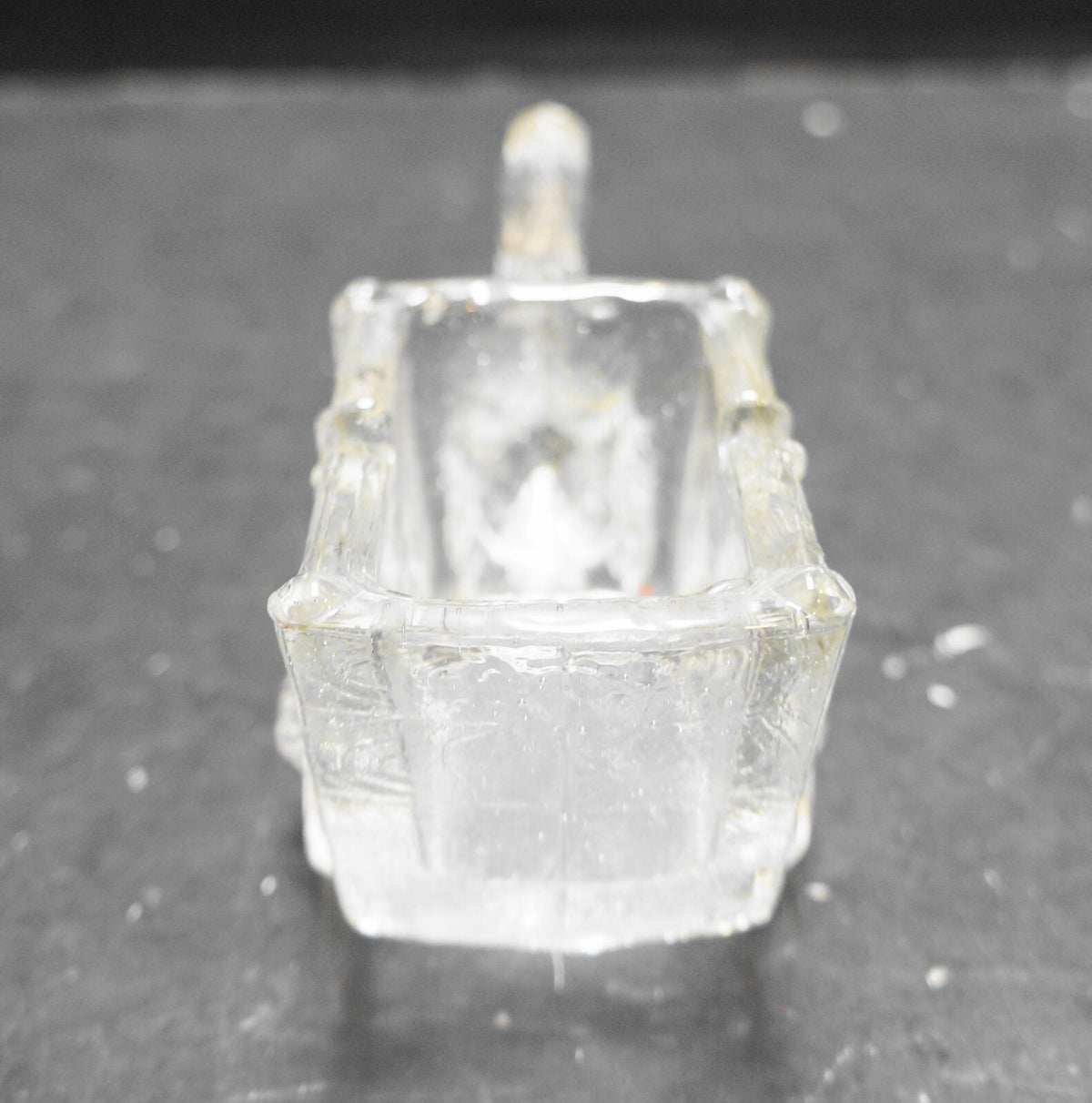 Jeannette Glass Clear Pressed Horse Donkey Cart Small Candy Dish