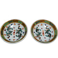 Jingdezhen China Porcelain Polychrome Dragon Soy Sauce Dip Tiny Bowls Pair