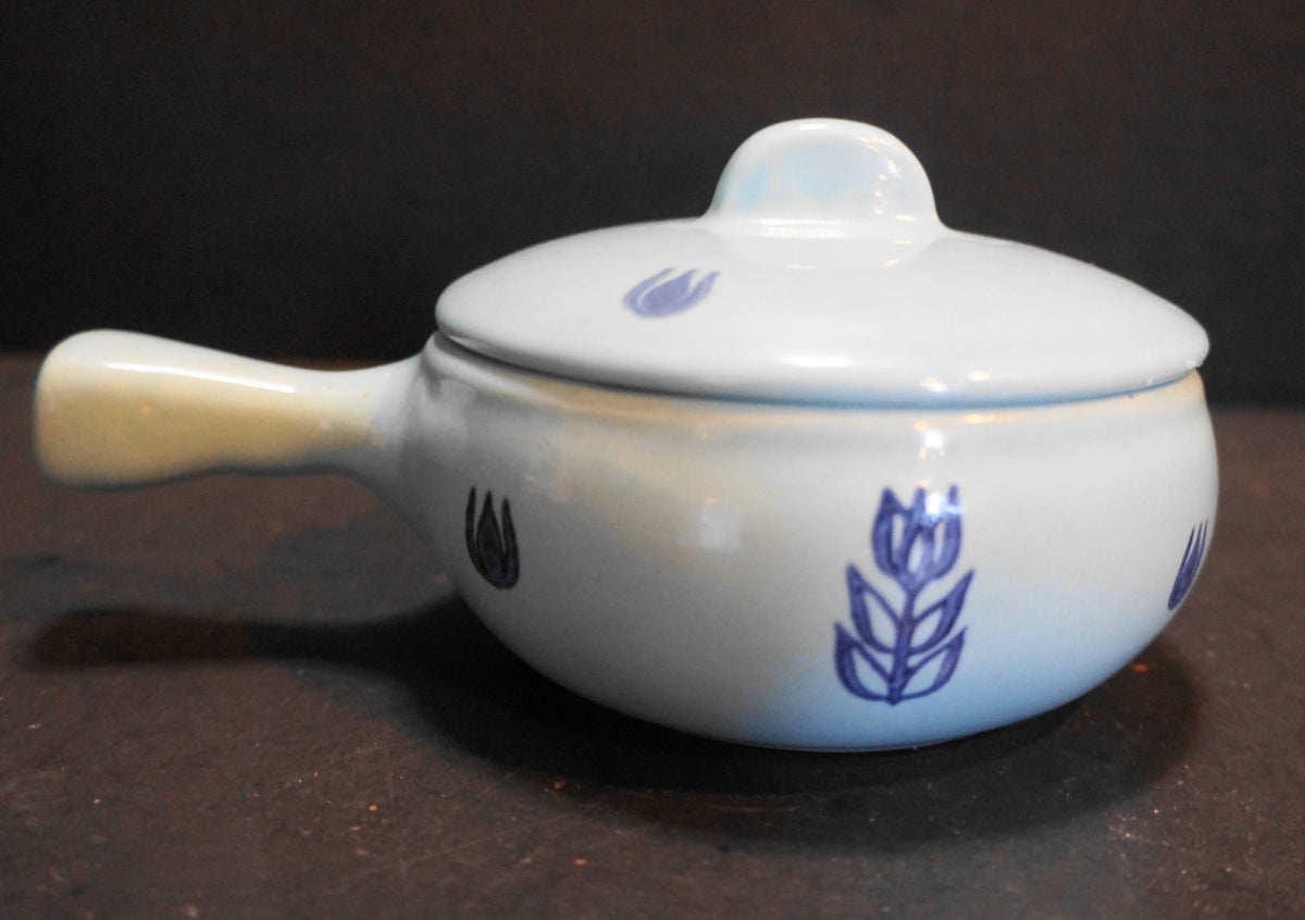 Cronin Cameron Clay Blue Tulip Soup Sauce Individual Bean Pan