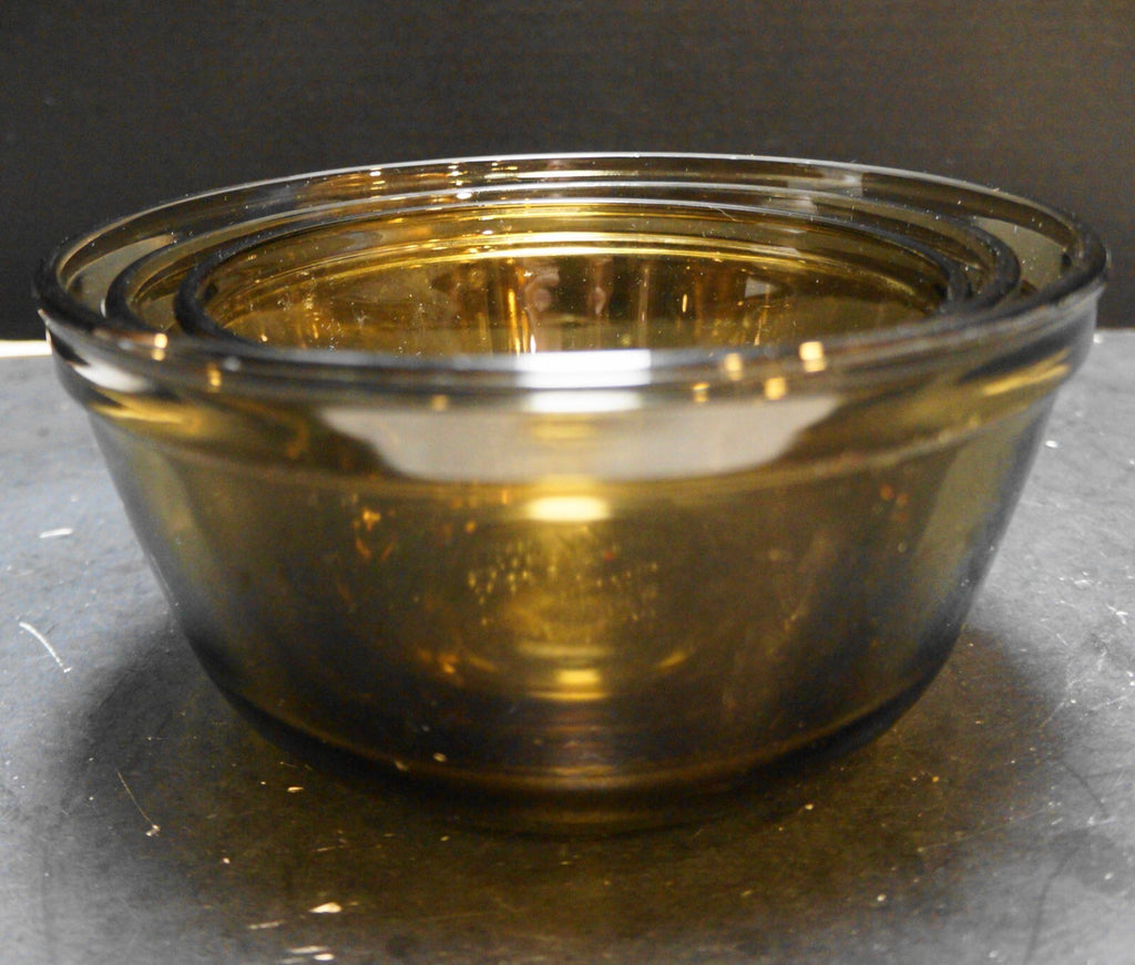 Anchor Hocking Dark Brown Amber Oven Basics Mixing Bowls Set of 3