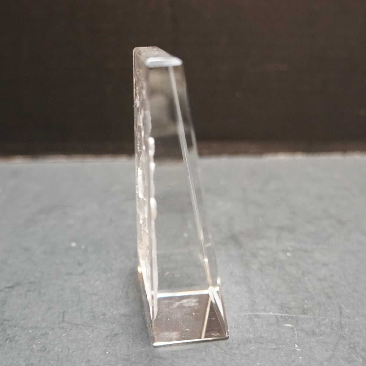 Ave Maria Intaglio Reverse Cut Crystal Paperweight Wedge