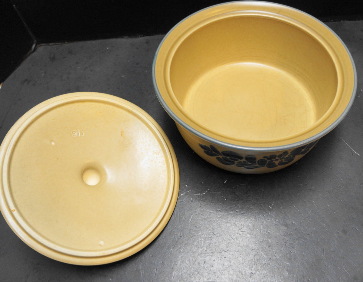Pfaltzgraff Folk Art 2 Qt Casserole Round With Lid Chip on Base