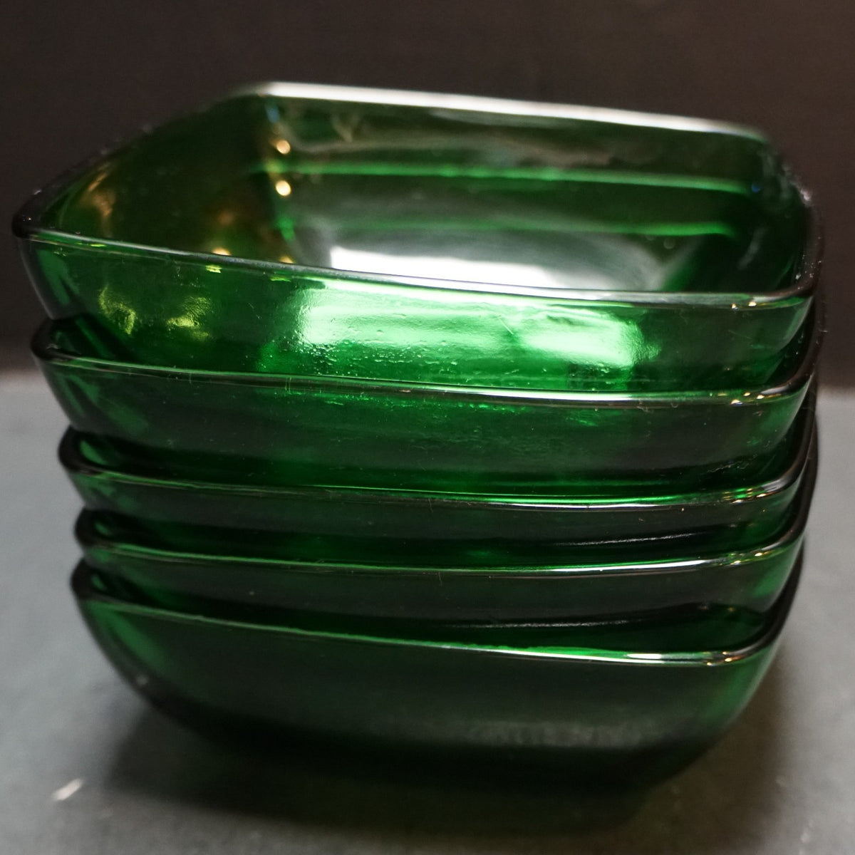 Fire King Charm Forest Green Fruit Berry Bowls Set of 5