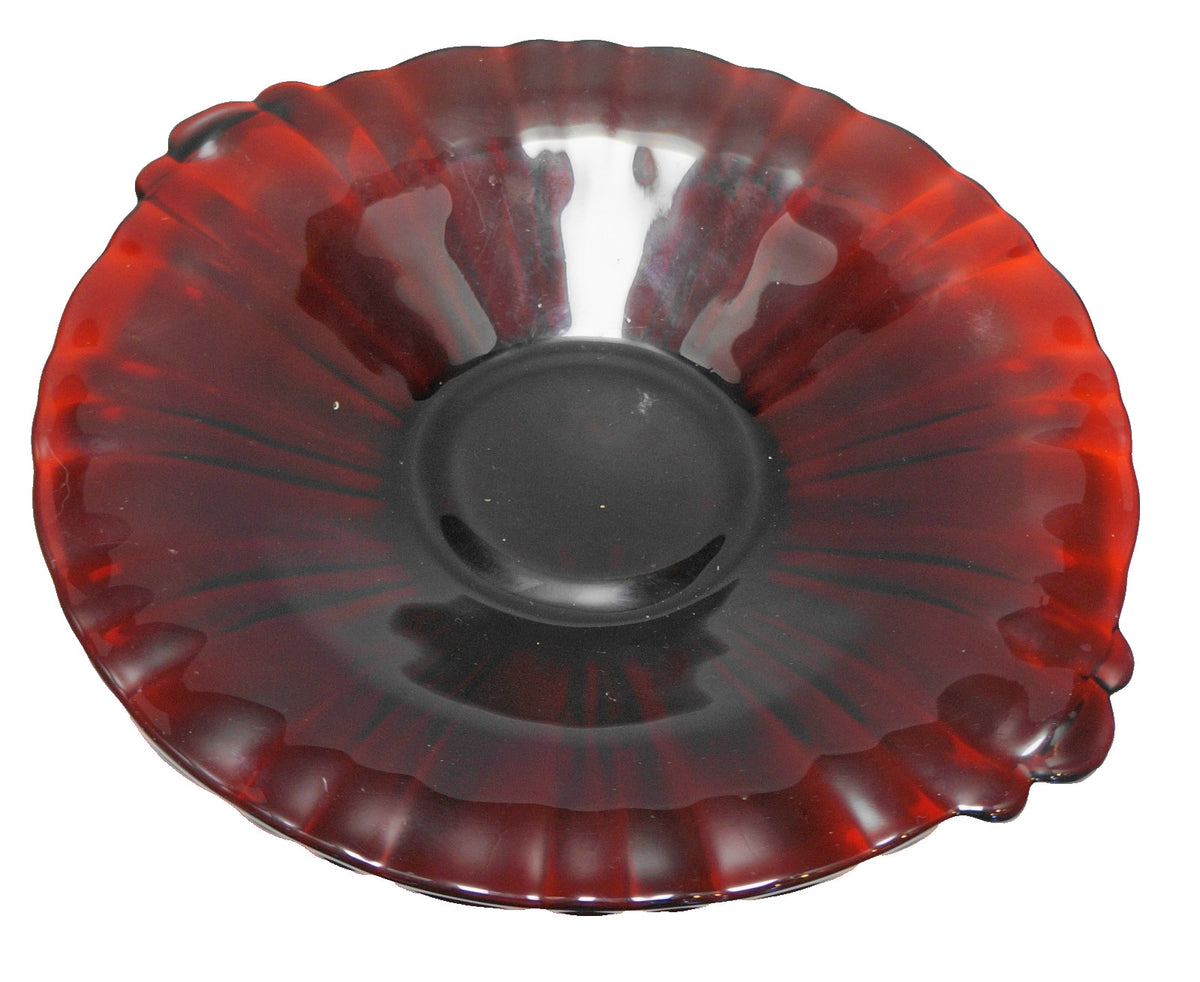 Anchor Hocking Old Cafe Royal Ruby Handled Round Tray