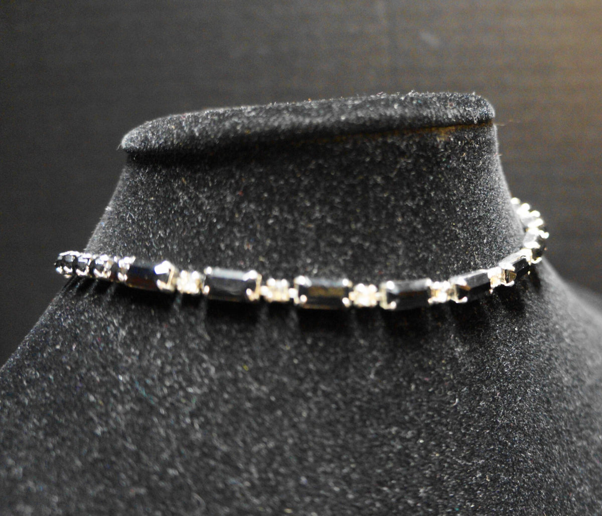 Black Clear Rhinestone Choker Necklace