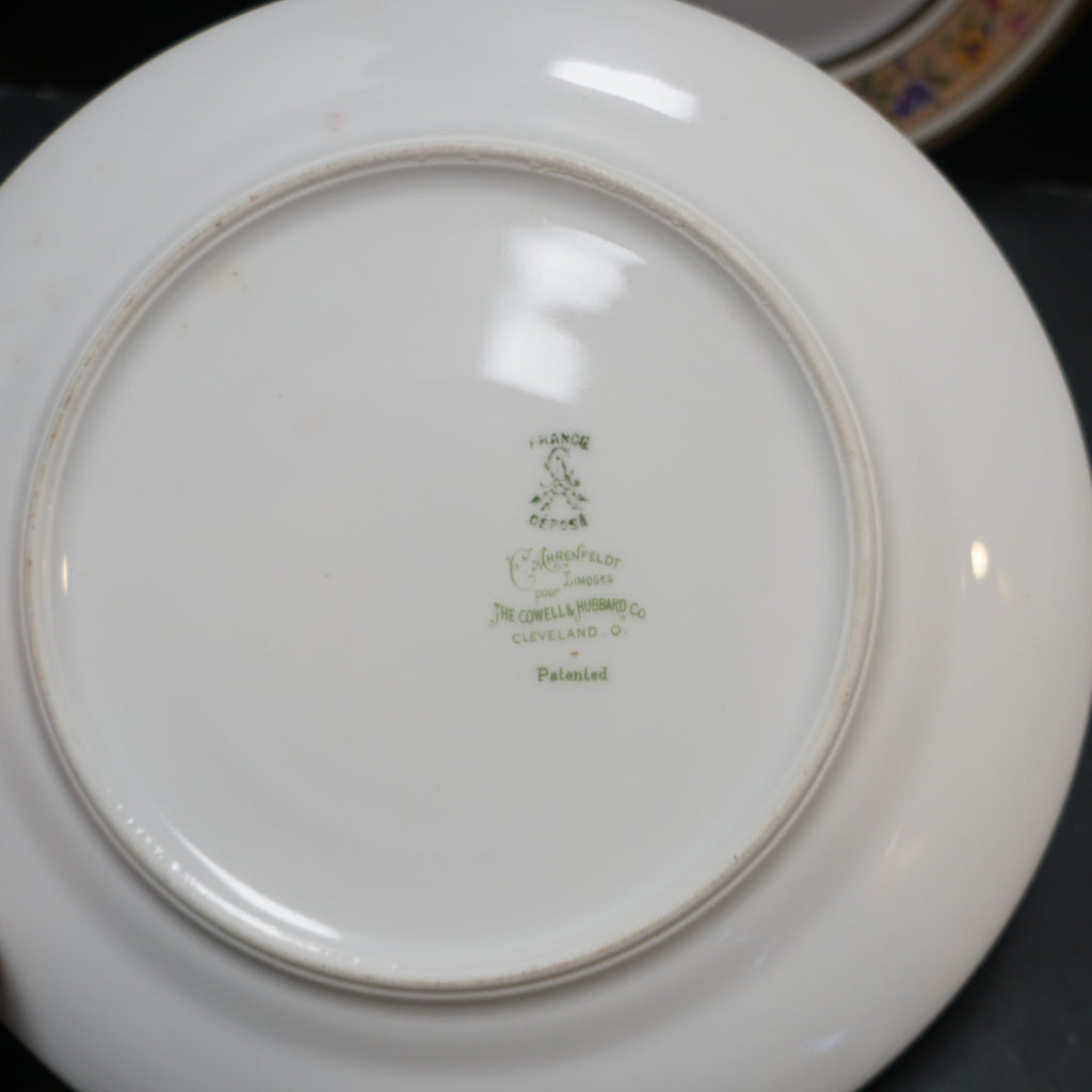 Charles Ahrenfelt Limoges France Floral Salad Plates Pair Cowell & Hubbard Co
