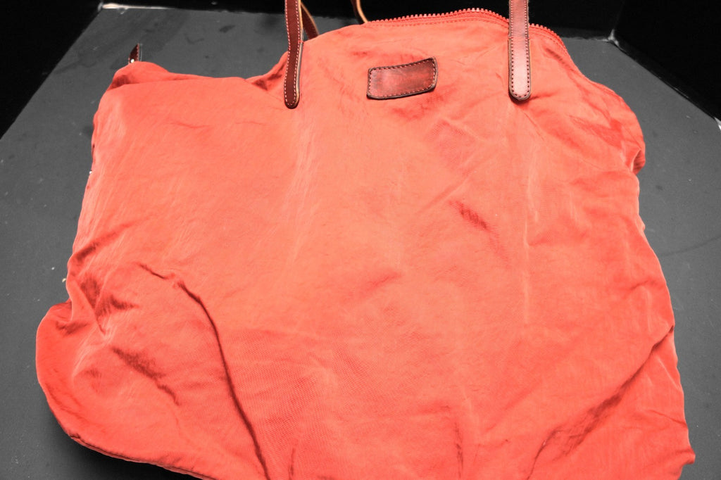Rebecca Minkoff Red Nylon Tote Bag Zip Top Leather Handles