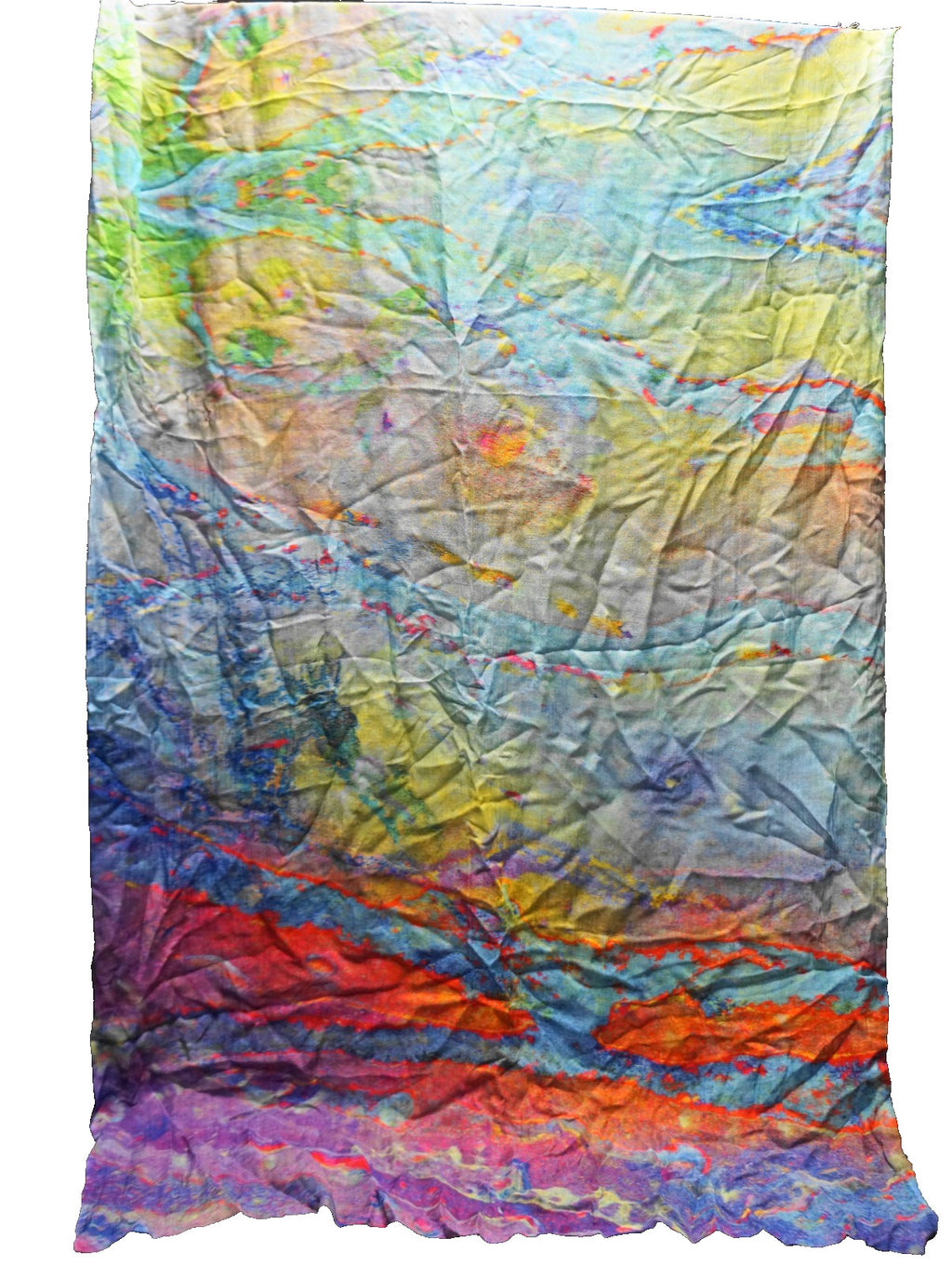 Vida Tie Dye Rainbow Modal Scarf Wrap 28 x 76 Made in India