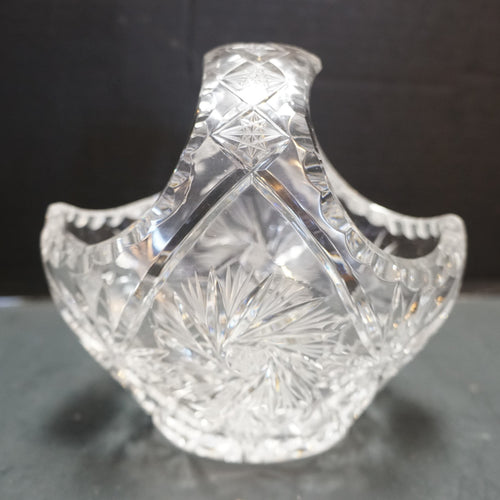 American Cut Eleanor Lead Crystal Small Bride's Basket
