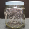 Golden Harvest Short Glass Canister 1L 1 QT Pale Blue Plastic Lid