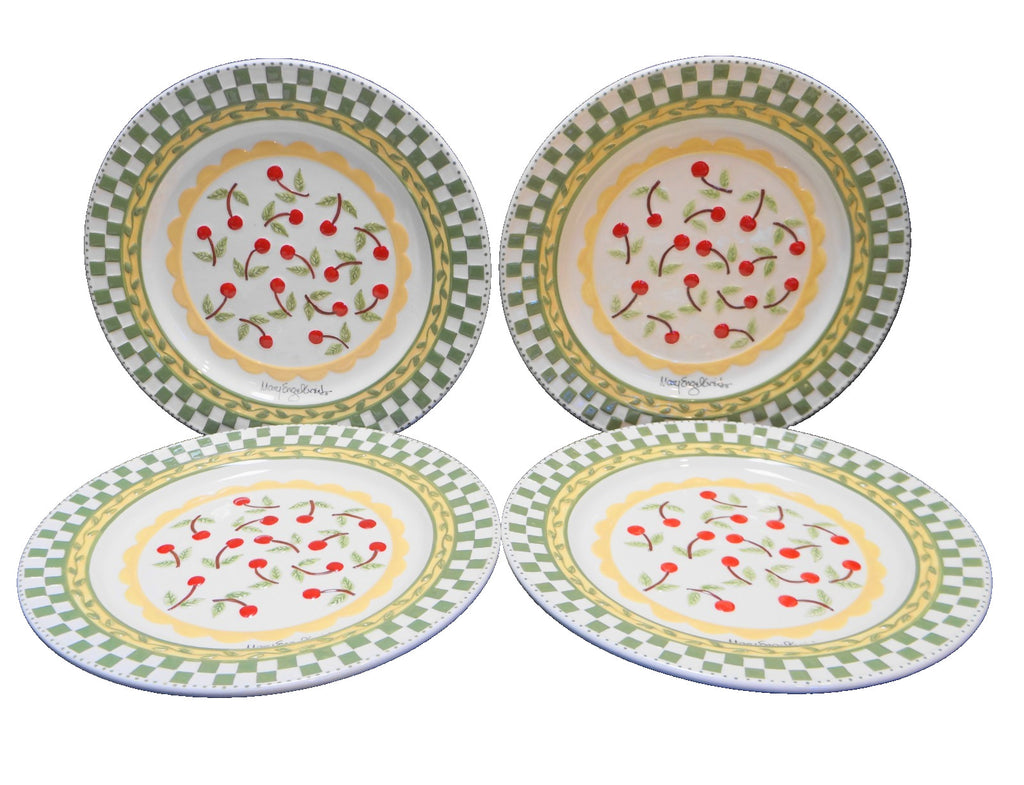 Mary Engelbreit Cherries Jubilee Enesco Dinner Plates Set of 4