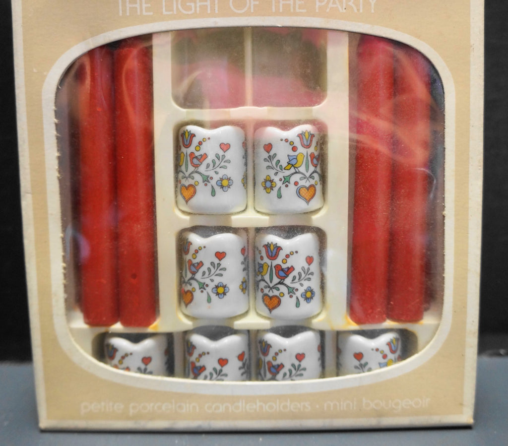 Bavarian Village Light of the Party Porcelain Candle Holders Tapers Set