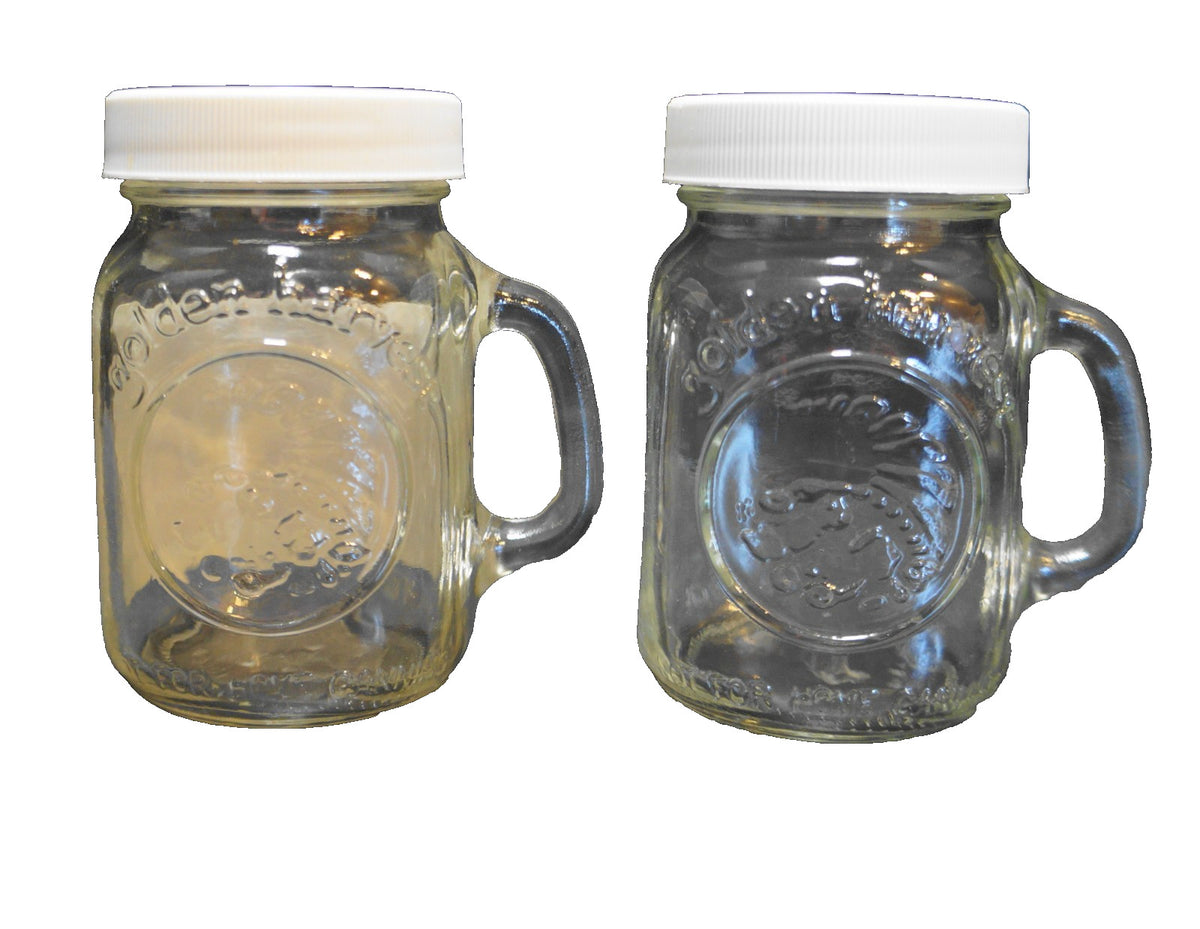 Golden Harvest Salt Pepper Shakers White Lids