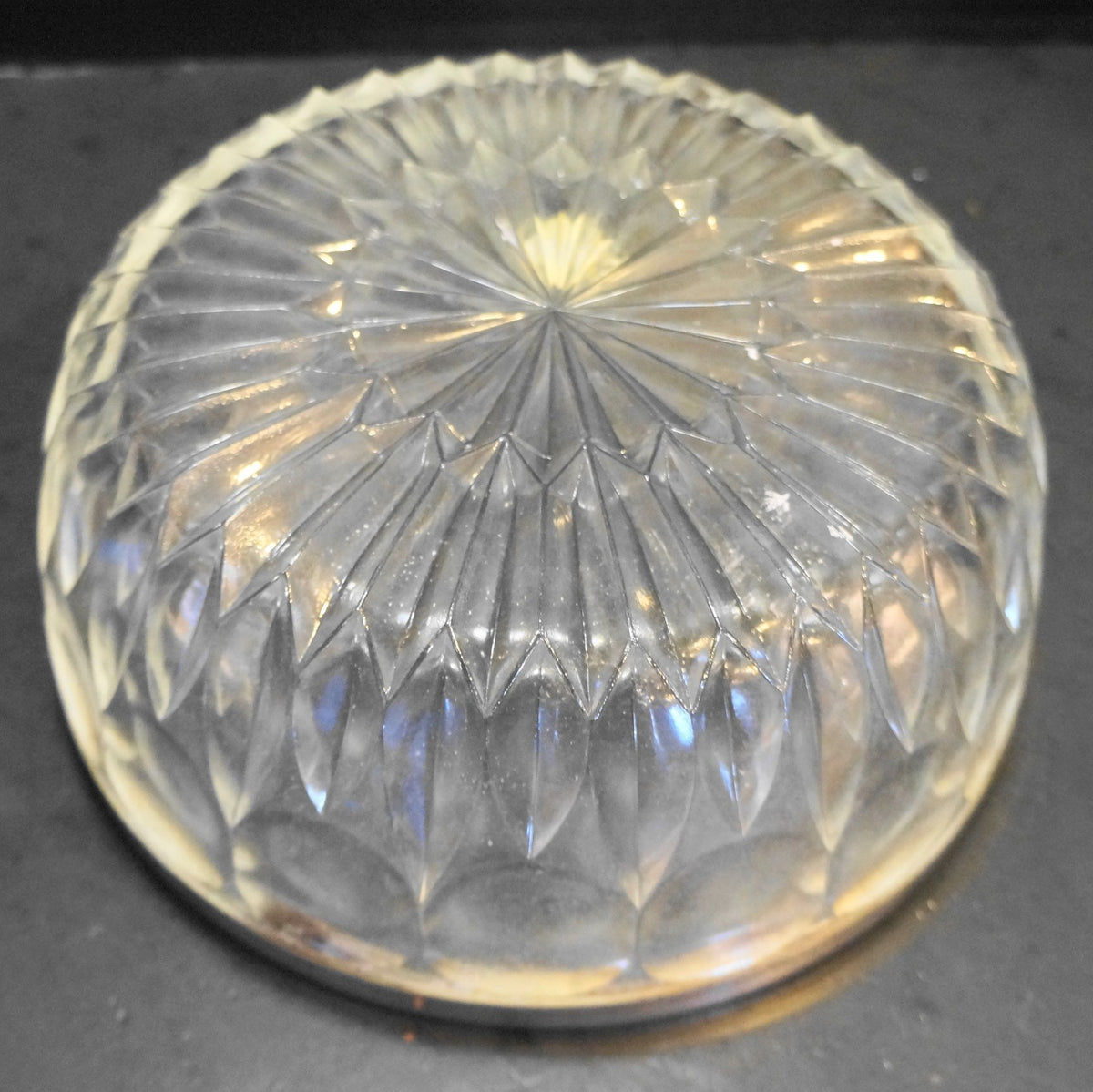 Leonard Italy Cut Crystal Bowl Silverplate Rim 9 IN
