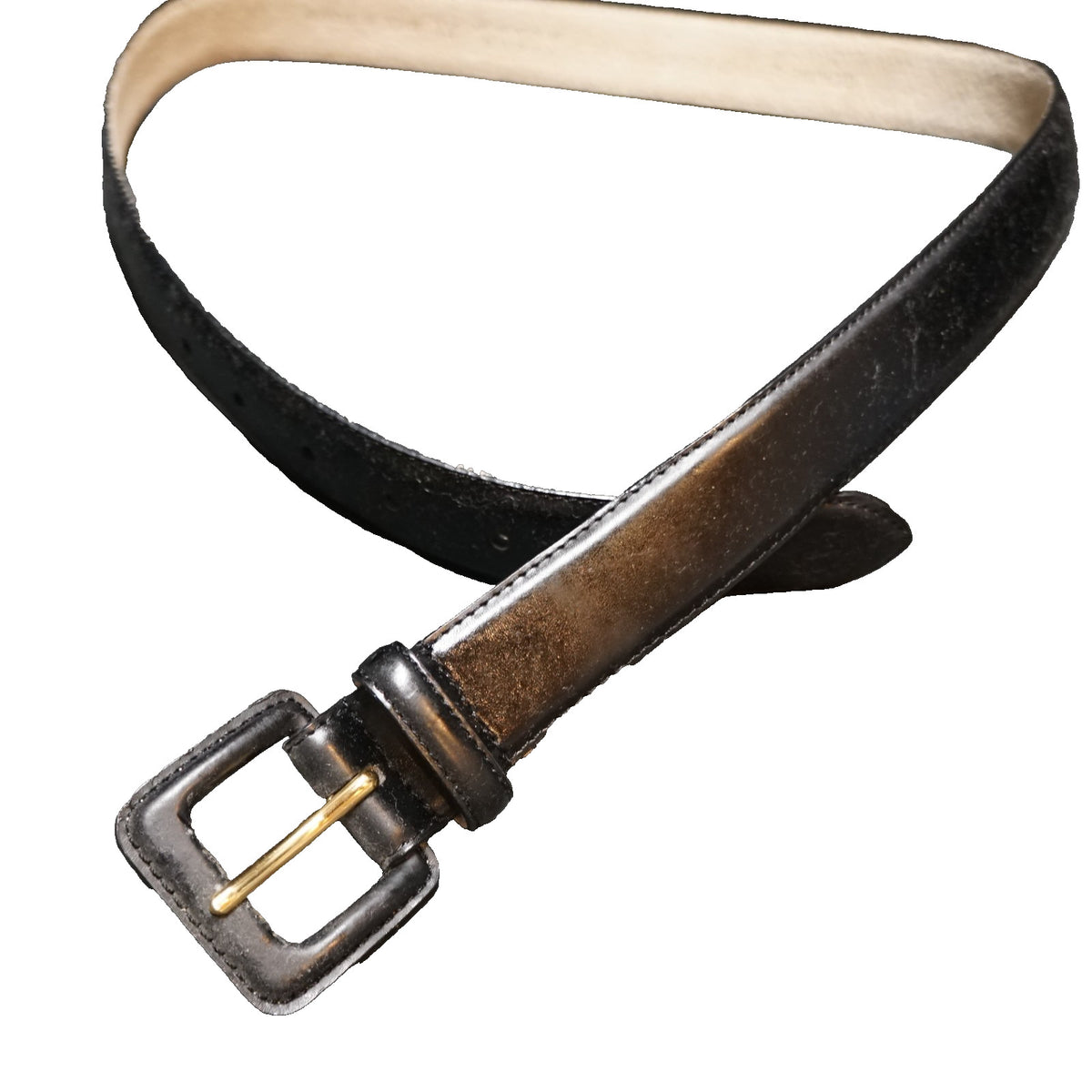 Field Manor Black Leather Belt Made in Taiwan XL