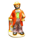 Emmett Kelly Flambro Clown Figurine Trumpet Suitcase