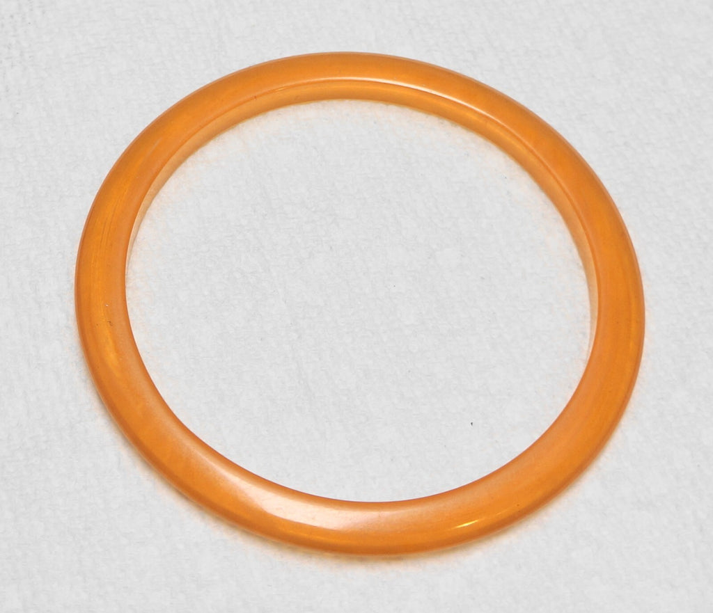 Peach Lucite Translucent Bangle Spacer Bracelet