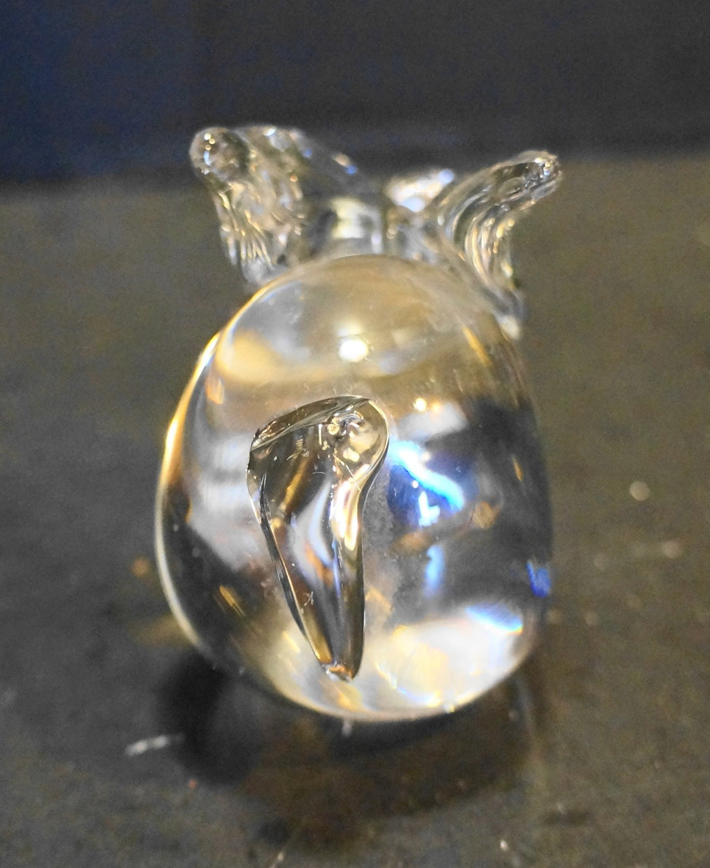 Bunny Rabbit Clear Art Glass Figurine Paperweight Unsigned