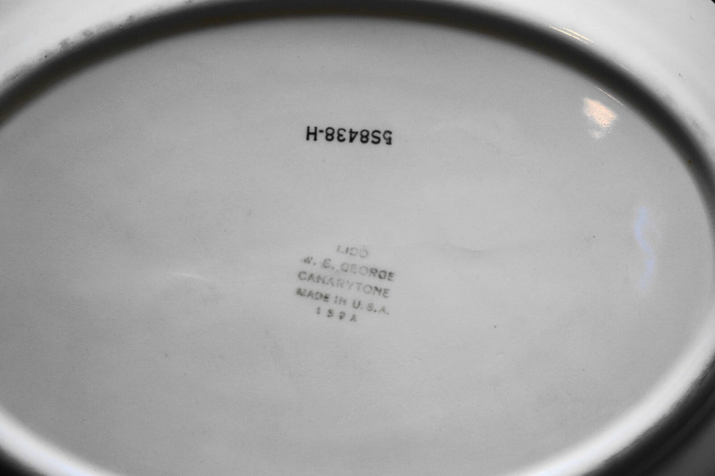 Gaylea WS George Lido Canarytone Oval Platter Fence Tulips
