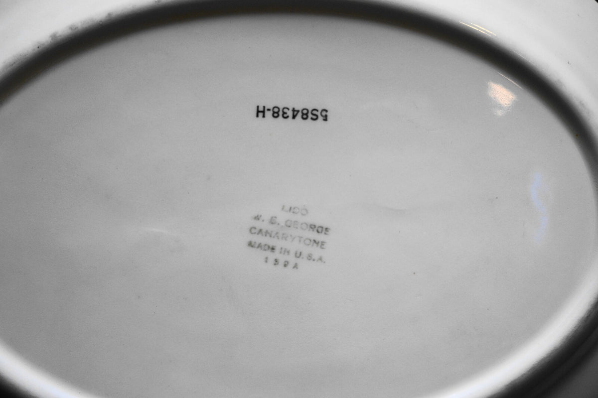 Gaylea WS George Lido Canarytone Oval Platter Fence Tulips