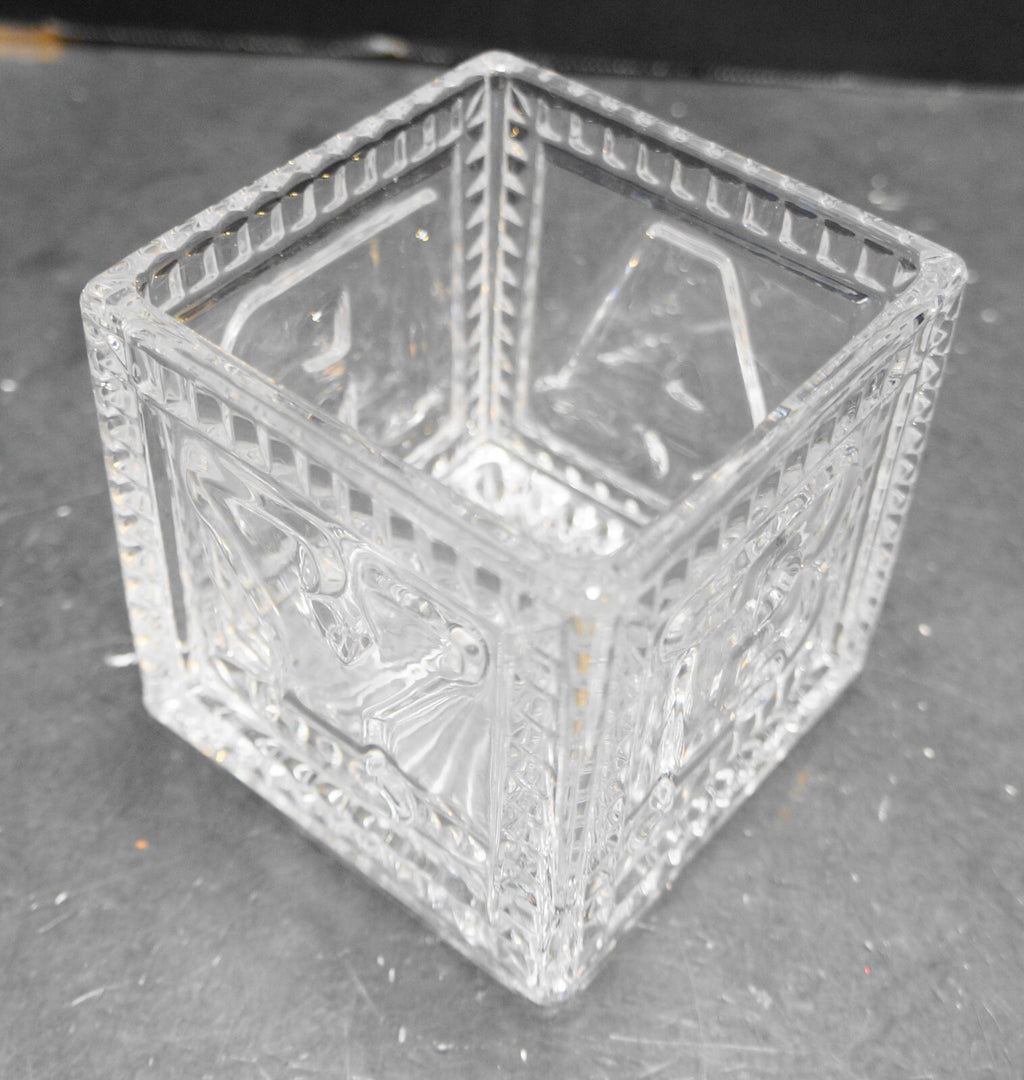 Teleflora 24% Lead Crystal BABY Block Planter Cube Storage
