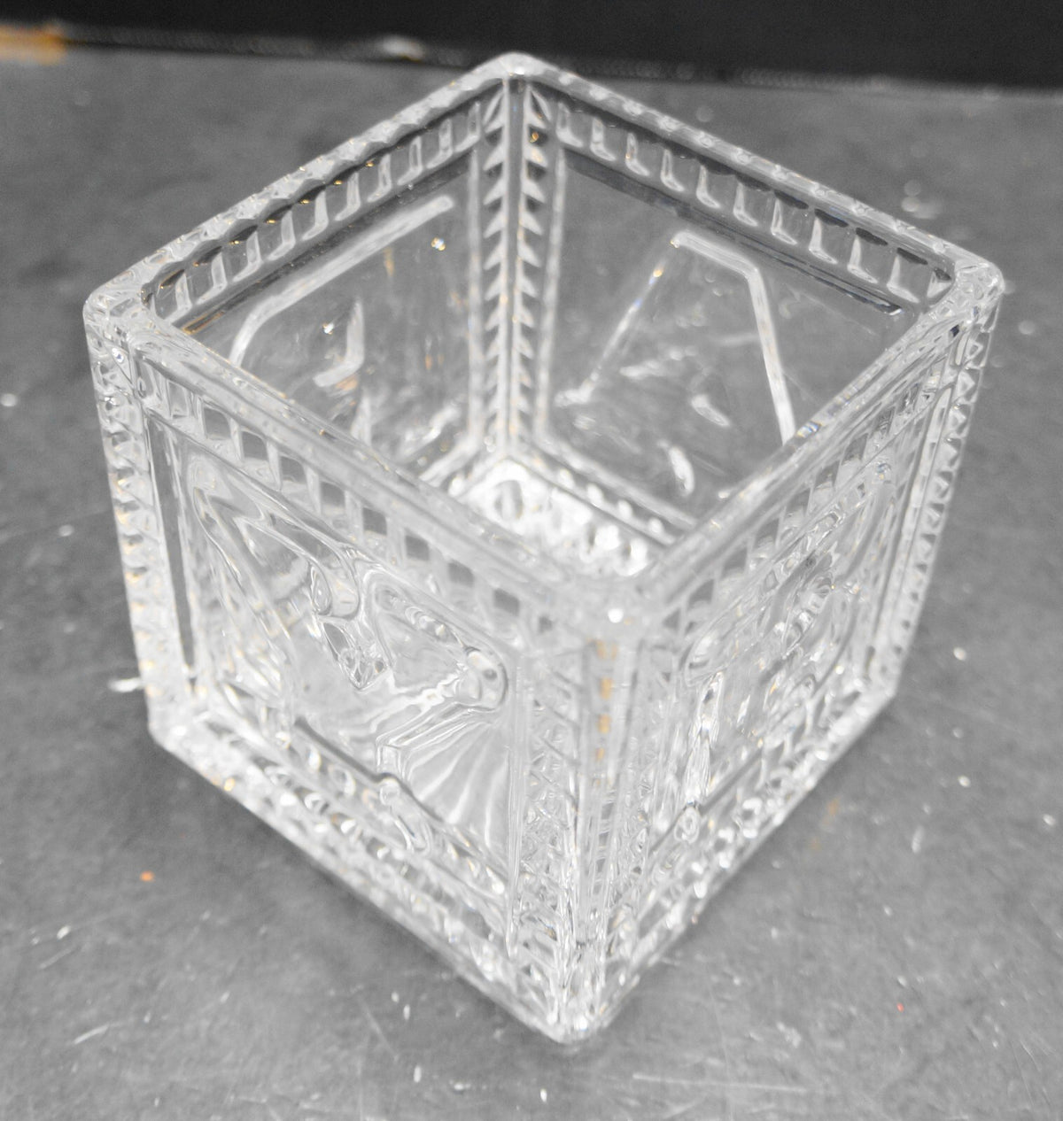 Teleflora 24% Lead Crystal BABY Block Planter Cube Storage