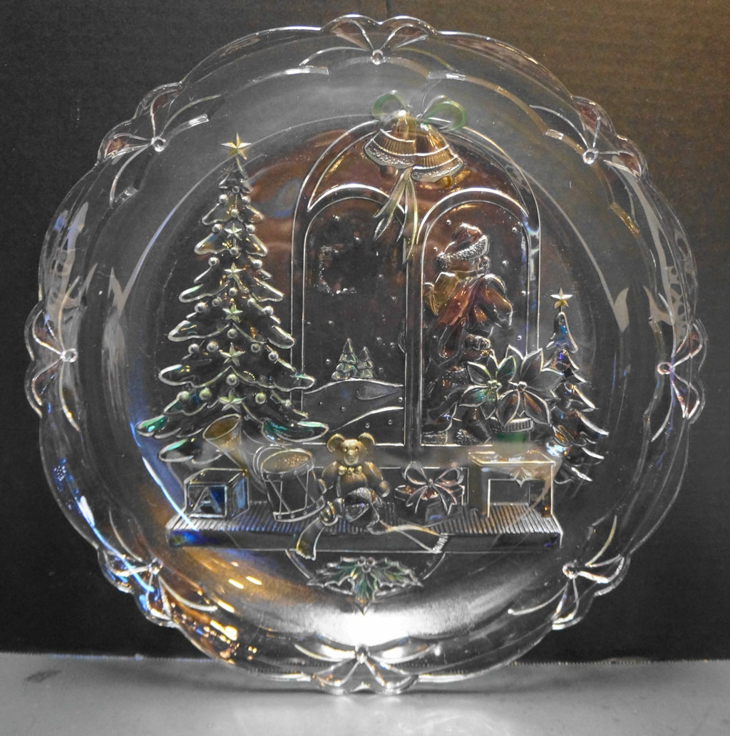 Mikasa Crystal Clear Industries Christmas Joy Stained Platter Round 14 IN