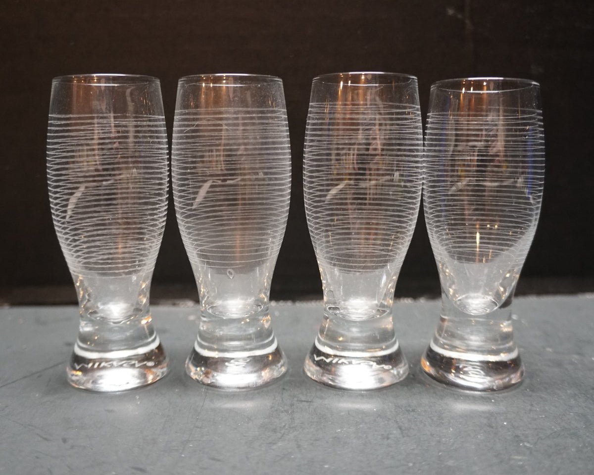 Mikasa Cheers Selections Cut Glass Shot Glasses Set of 4 Cut Rings Circles