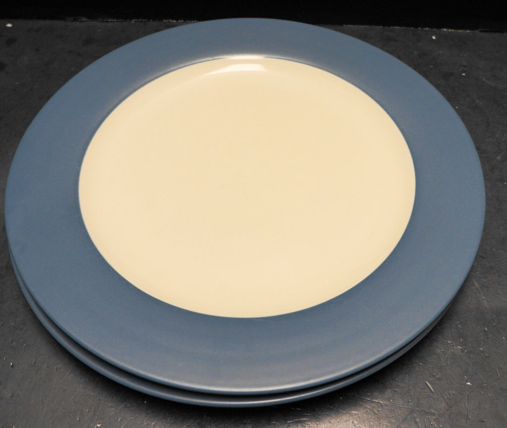 Noritake Colorwave Blue Rim Shape Dinner Plates Pair