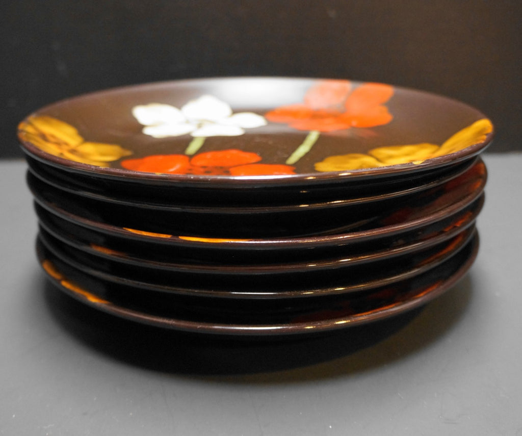 Pfaltzgraff Painted Poppies Accent Salad Plates Set of 6