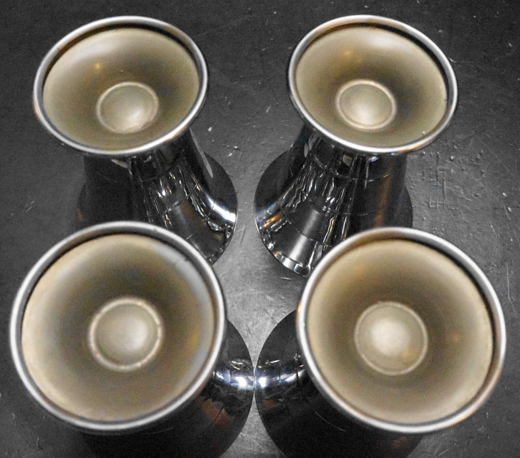 Chrome Footed Cordials Set of 4 3 1/2 IN Unsigned